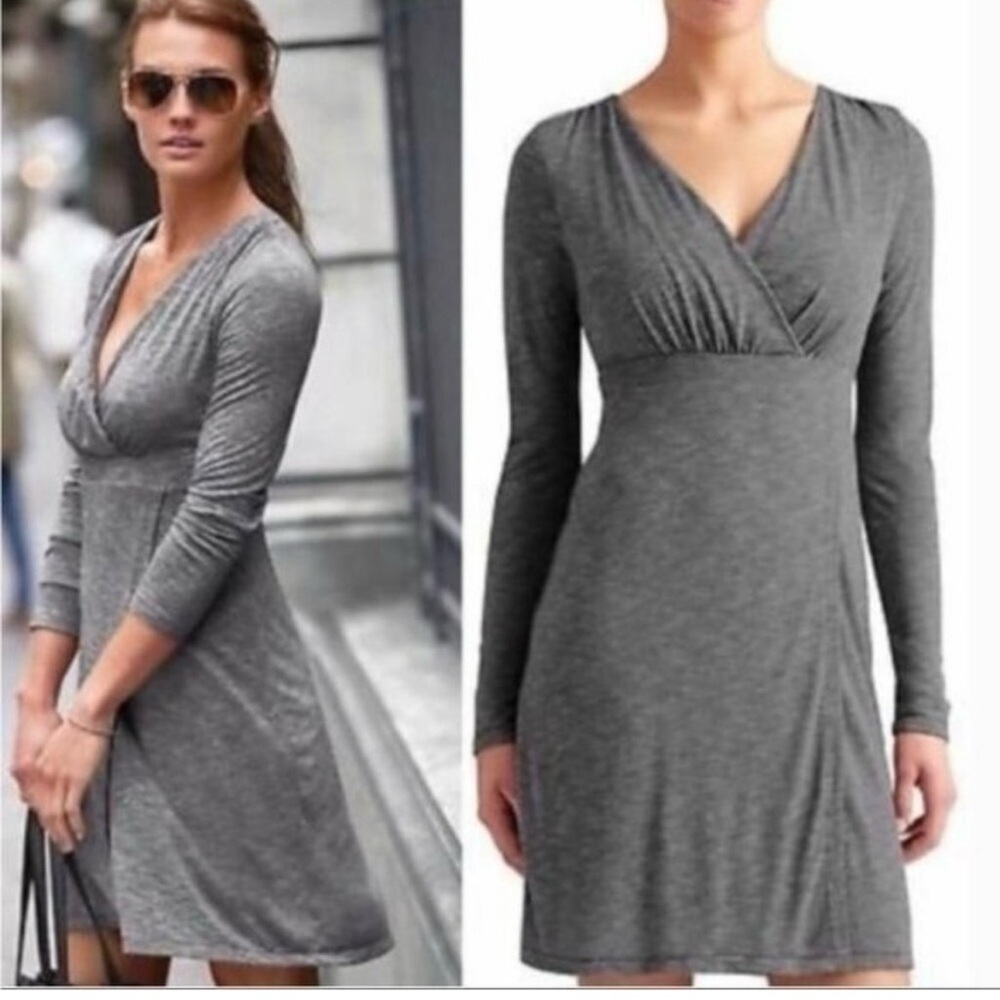 Athleta Faux Wrap Dress Black White Micro Dot Wrap It Up Size Large Athletic